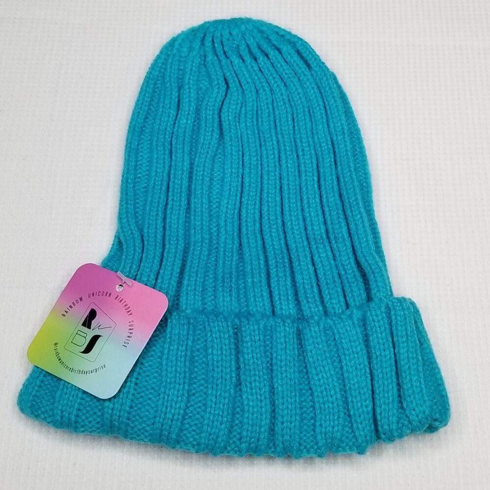 Nordstrom Rainbow Unicorn Birthday Surprise Blue Beanie Hat One Size